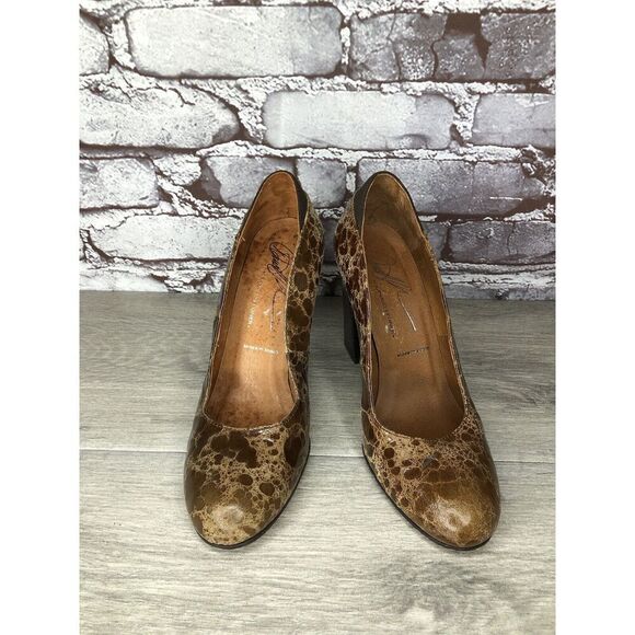 Donald J Pliner Casey Brown Leather Croc Embossed Heels Women’s Sz 7M US/37.5EU - Picture 14 of 16